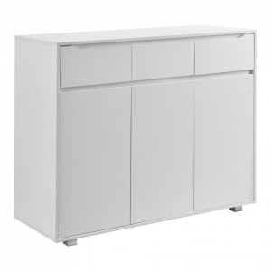 Comoda Hallefors W3 cu 3 sertare si 3 dulapuri cu usi, 101,5 x 120 x 48 cm, PAL/invelis melamina, alb - P72528810 - Img 1