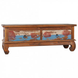 Comoda TV, 110 x 35 x 40 cm, lemn reciclat de tec - V289059V