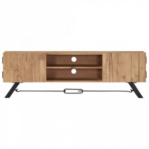 Comoda TV, 140 x 30 x 45 cm, lemn masiv de acacia - V247971V - Img 3