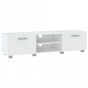 Comodă TV, alb, 140x40x35 cm, lemn prelucrat - V340628V - Img 1