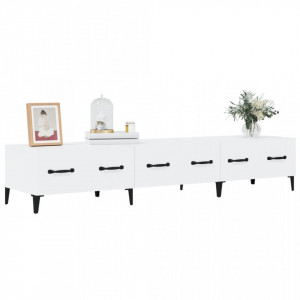 Comodă TV, alb extralucios, 150x34,5x30 cm, lemn prelucrat - V812651V - Img 4