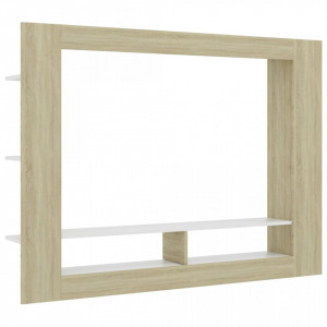 Comoda TV, alb si stejar Sonoma, 152 x 22 x 113 cm, PAL - V800743V - Img 2