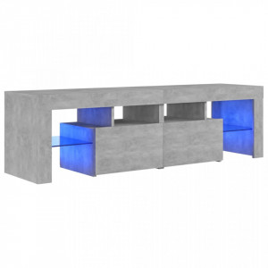 Comodă TV cu lumini LED, gri beton, 140x36,5x40 cm - V804368V