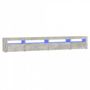 Comodă TV cu lumini LED, gri beton, 270x35x40 cm - V3152749V