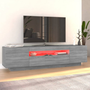Comodă TV cu lumini LED, gri sonoma, 160x35x40 cm - V815727V - Img 4