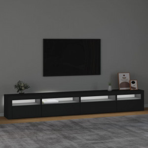 Comodă TV cu lumini LED, negru, 270x35x40 cm - V3152747V - Img 3