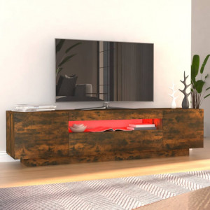 Comodă TV cu lumini LED, stejar fumuriu, 160x35x40 cm - V815726V - Img 4