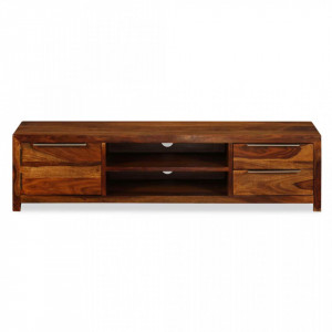 Comoda TV din lemn masiv de sheesham, 120 x 30 x 30 cm - V243945V - Img 3