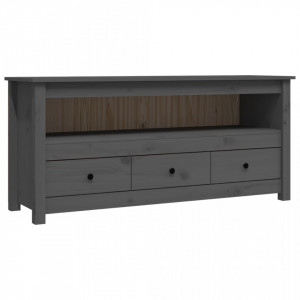 Comodă TV, gri, 114x35x52 cm, lemn masiv de pin - V821504V