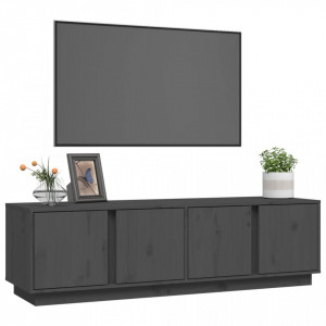Comodă TV, gri, 140x40x40 cm, lemn masiv de pin - V814461V - Img 4
