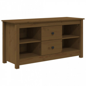 Comodă TV, maro miere, 103x36,5x52 cm, lemn masiv de pin - V814572V