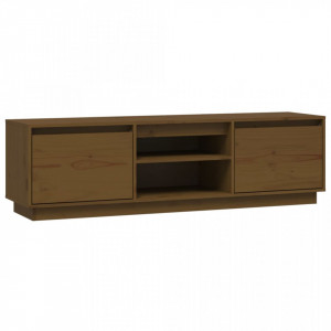 Comodă TV, maro miere, 140x35x40 cm, lemn masiv de pin - V814317V - Img 1