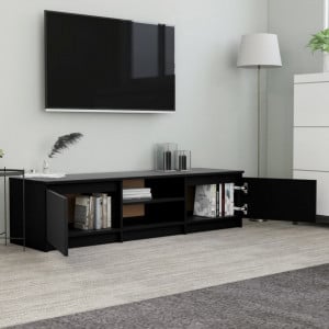 Comoda TV, negru, 140 x 40 x 35,5 cm, PAL - V800649V - Img 4