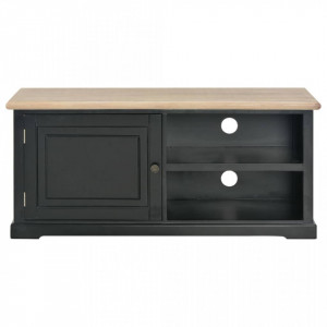 Comoda TV, negru, 90x30x40 cm, lemn - V249881V - Img 4