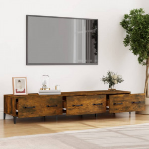 Comodă TV, stejar fumuriu, 150x34,5x30 cm, lemn prelucrat - V817510V - Img 3
