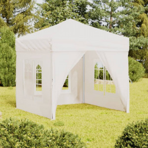 Cort pliabil pentru petrecere, cu pereți laterali, alb, 2x2 m - V93503V - Img 2