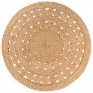 Covor din iută cu design împletit, 210 cm, rotund - V343591V - Img 2