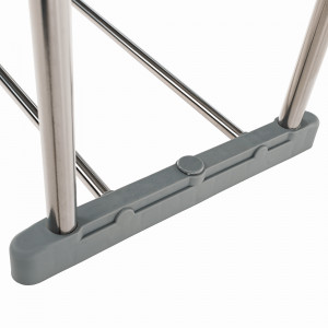 Cuier cu 2 rafturi, 74-172x41x80-157 cm, crom și gri - TP275021 - Img 9