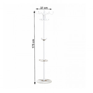 Cuier de podea, tip pom, alb, 37x37x175 cm - TP234457 - Img 2
