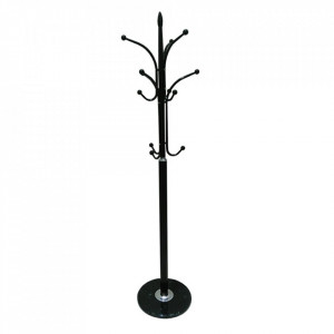 Cuier tip pom, 37x37x175 cm, metal / marmură neagră - TP234452