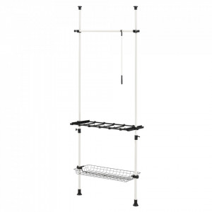 Cuier tip telescop si sistem rafturi AATR-6511, 103 - 278 cm, 15 - 20 Kg, metal/plastic, alb/negru, inaltime reglabila - P57532436 - Img 2