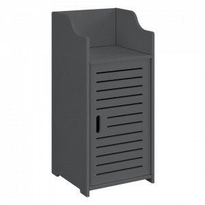 Dulap baie Alvesta DG, 72 x 32 x 32 cm, compozit lemn-plastic, gri inchis, cu 1 usa si 1 raft - P73061919