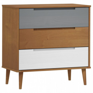 Dulap cu sertare maro, 80x40x80 cm, lemn masiv de pin - V350504V
