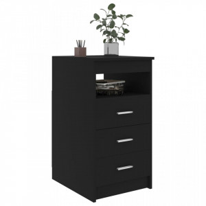 Dulap cu sertare, negru, 40x50x76 cm, lemn compozit - V801806V - Img 3