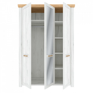 Dulap cu spaţiu pt. umeraşe , culoarea stejar craft auriu și culoarea stejar craft alb - TP264012 - Img 3