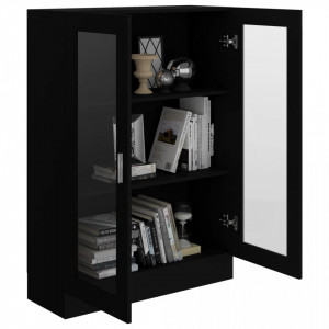 Dulap cu vitrina, negru, 82,5 x 30,5 x 115 cm, PAL - V802751V - Img 4