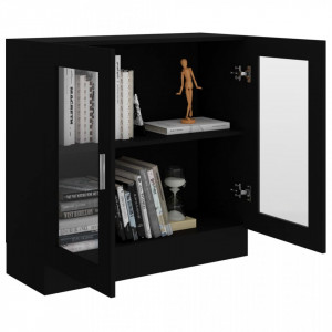 Dulap cu vitrina, negru, 82,5 x 30,5 x 80 cm, PAL - V802742V - Img 4