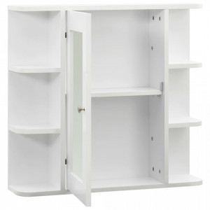 Dulap de baie cu oglinda, alb, 66 x 17 x 63 cm, MDF - V323601V - Img 3