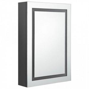 Dulap de baie cu oglindă și LED, gri, 50x13x70 cm - V326490V - Img 3