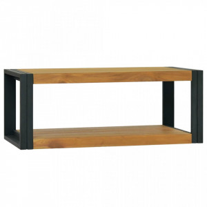 Dulap de baie suspendat, 90x45x35 cm, lemn masiv de tec - V338231V - Img 2