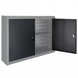 Dulap de perete pentru unelte gri & negru metal stil industrial - V145365V - Img 4
