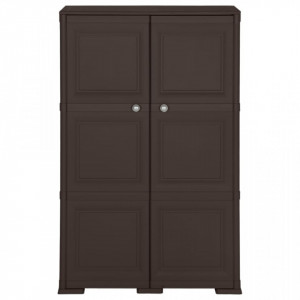 Dulap din plastic, 79x43x125 cm, maro, design de lemn - V340594V
