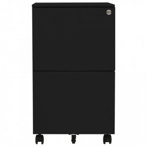 Dulap dosare mobil, negru, 39x45x67 cm, oțel - V335976V