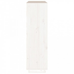 Dulap înalt, alb, 110,5x35x117 cm, lemn masiv de pin - V814370V - Img 4