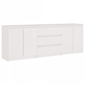 Dulap lateral, 180x36x65 cm, alb, lemn masiv de pin - V3094294V