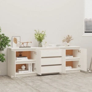 Dulap lateral, 180x36x65 cm, alb, lemn masiv de pin - V3094294V - Img 3