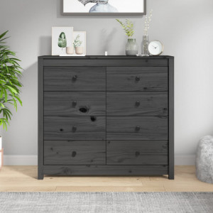 Dulap lateral, gri, 100x40x90 cm, lemn masiv de pin - V821771V - Img 2