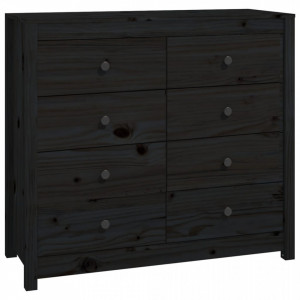 Dulap lateral, negru, 100x40x90 cm, lemn masiv de pin - V821773V