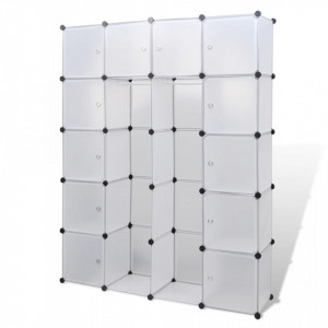 Dulap modular cu 14 compartimente alb 37 x 146 x 180,5 cm - V240500V - Img 2