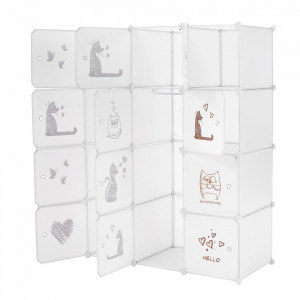 Dulap modular pentru copii, model alb și maro pentru copii - TP288140 - Img 12