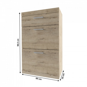 Dulap, pantofar, culoarea stejar, 60x35x98 cm - TP185585 - Img 7