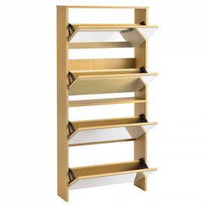 Dulap pantofi 1 cu oglinda si 4 spatii depozitare culoarea fagului - P69638640 - Img 4