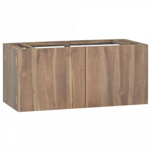 Dulap pentru baie de perete, 90x39x40 cm, lemn masiv de tec - V338254V - Img 2