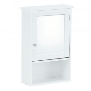 Dulap suspendat cu oglindă, alb, 40x16x60 cm - TP228293
