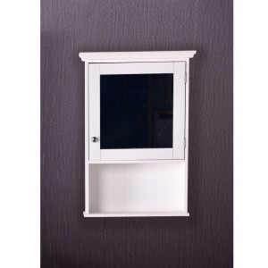 Dulap suspendat cu oglindă, alb, 40x16x60 cm - TP228293 - Img 5