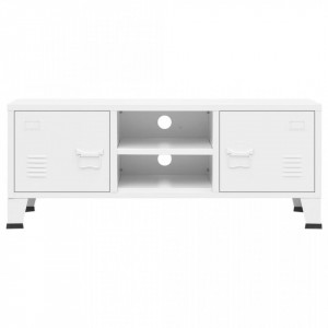 Dulap TV industrial, alb, 105x35x42 cm, metal - V339619V - Img 3